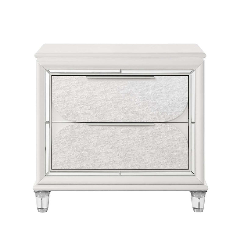 Tarian Nightstand, Pearl White Finish Acme