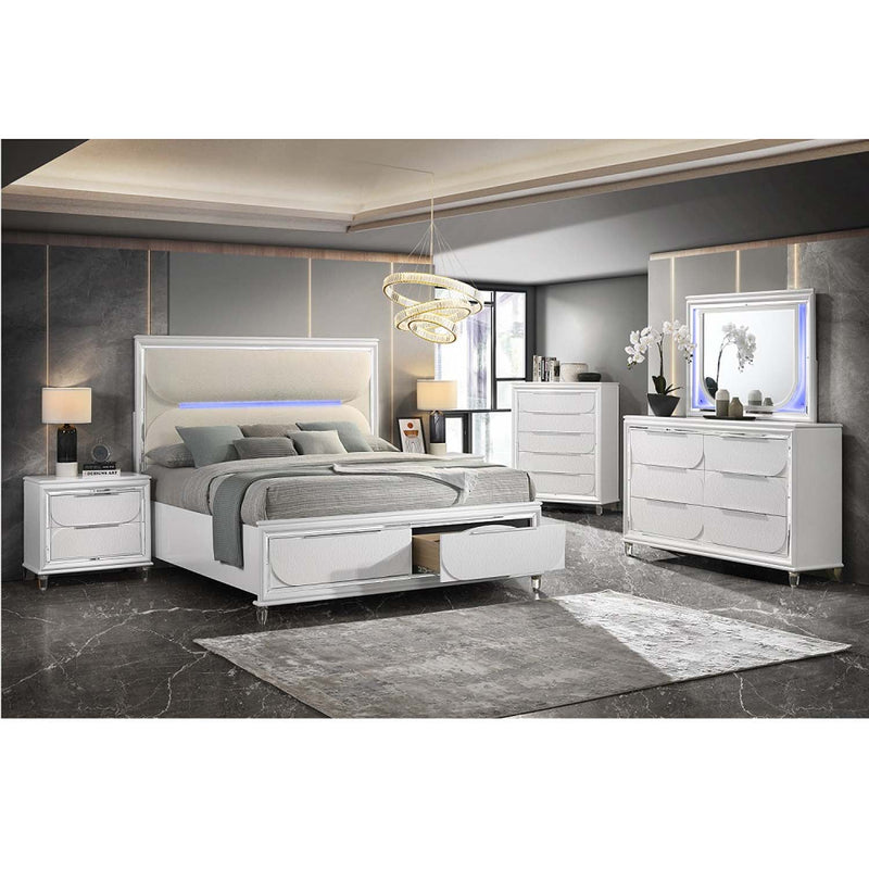 Tarian Nightstand, Pearl White Finish Acme