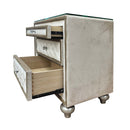 Lucienne Nightstand, Beige Velvet Acme