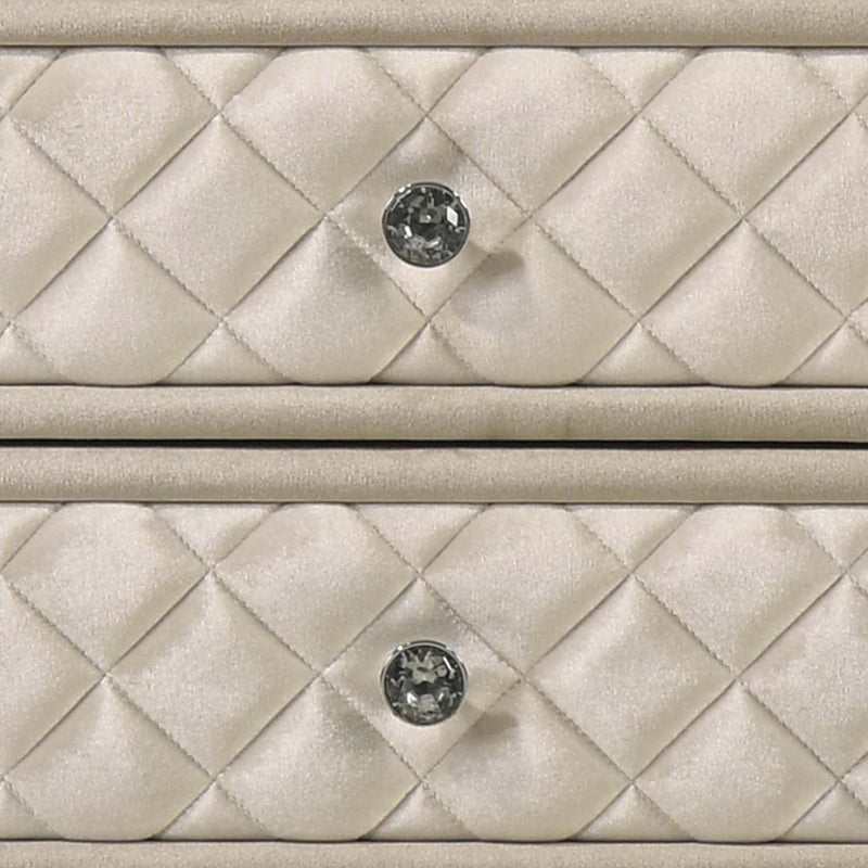 Lucienne Nightstand, Beige Velvet Acme