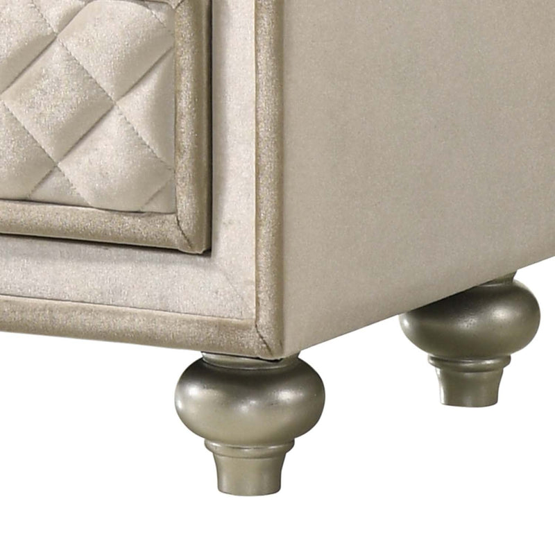 Lucienne Nightstand, Beige Velvet Acme