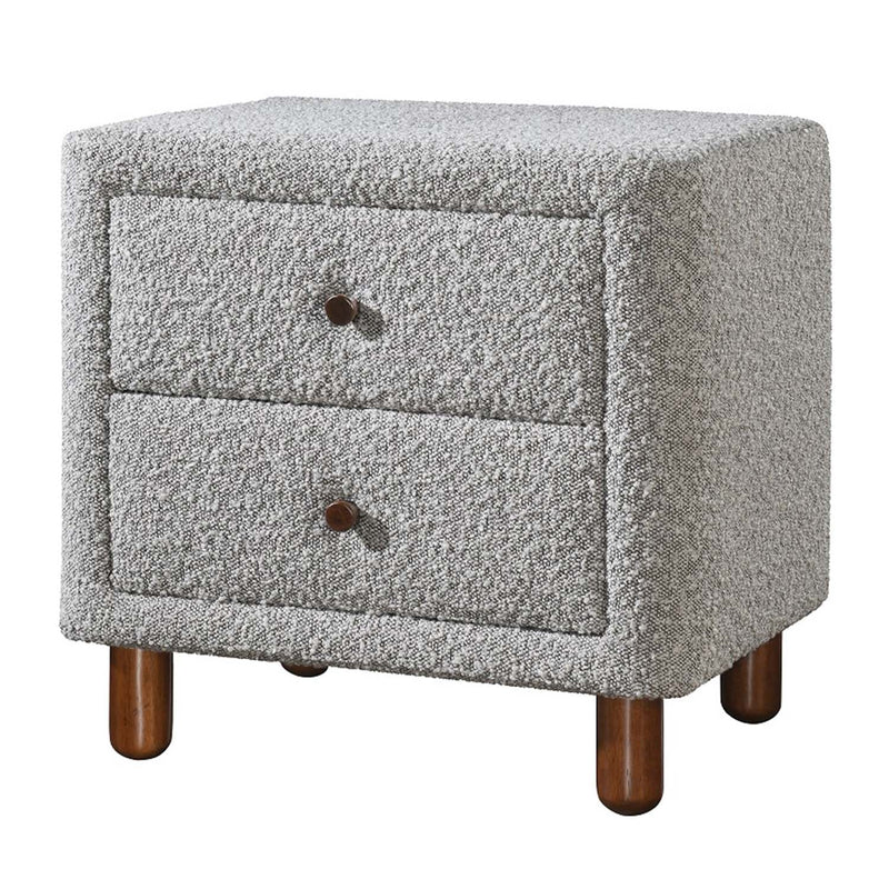Cleo Nightstand, Gray Boucle Acme