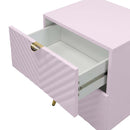 Gaines Nightstand, Pink High Gloss Finish Acme