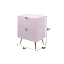 Gaines Nightstand, Pink High Gloss Finish Acme