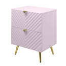 Gaines Nightstand, Pink High Gloss Finish Acme