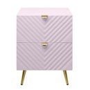 Gaines Nightstand, Pink High Gloss Finish Acme