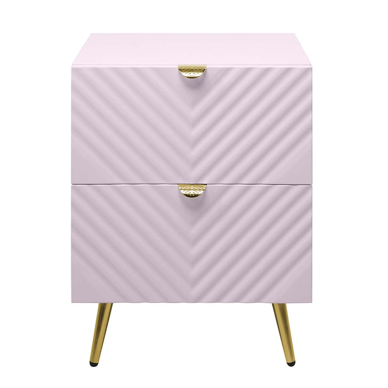 Gaines Nightstand, Pink High Gloss Finish Acme