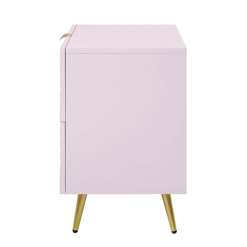 Gaines Nightstand, Pink High Gloss Finish Acme