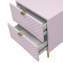 Gaines Nightstand, Pink High Gloss Finish Acme