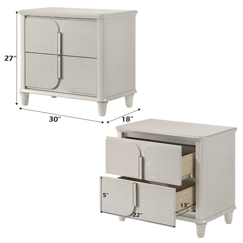 Laveda Nightstand, Pearl White Finish Acme
