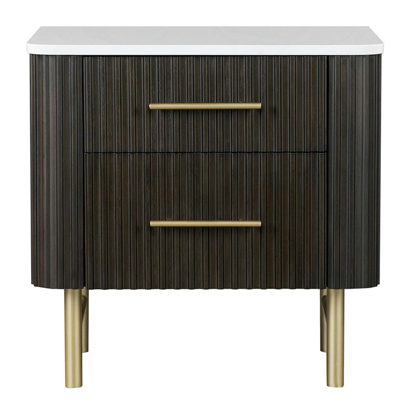 Clayten Nightstand, Marble Top & Espreeso Finish Acme