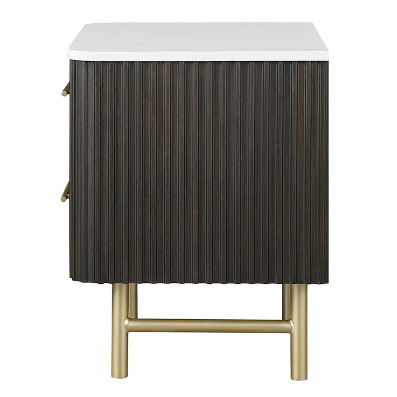 Clayten Nightstand, Marble Top & Espreeso Finish Acme