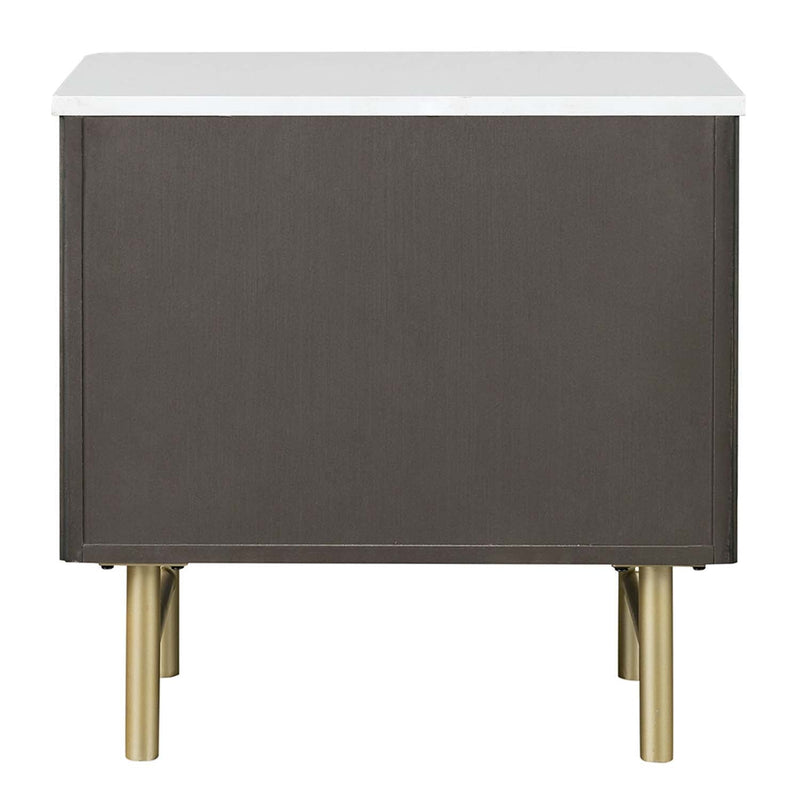 Clayten Nightstand, Marble Top & Espreeso Finish Acme
