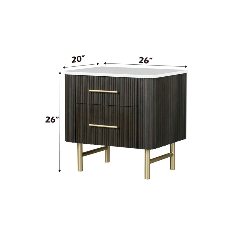 Clayten Nightstand, Marble Top & Espreeso Finish Acme