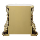 Desiderius Nightstand, Antique Gold & Hand Painted Brown Finish Acme