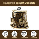 Desiderius Nightstand, Antique Gold & Hand Painted Brown Finish Acme