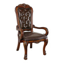 Dresden Executive Office Chair, Faux Leather & Cherry Oak Finish Acme