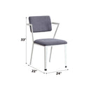 Cargo Office Chair, Gray Fabric & White Finish Acme
