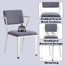 Cargo Office Chair, Gray Fabric & White Finish Acme