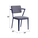 Cargo Office Chair, Gray Fabric & Blue Finish Acme