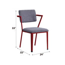 Cargo Office Chair, Gray Fabric & Red Finish Acme