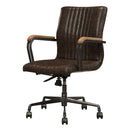 Joslin Office Chair, Distress Chocolate Top Grain Leather Acme