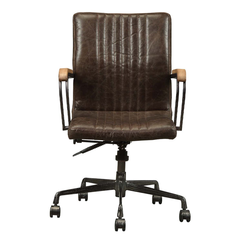 Joslin Office Chair, Distress Chocolate Top Grain Leather Acme