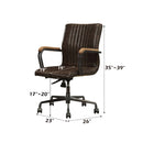 Joslin Office Chair, Distress Chocolate Top Grain Leather Acme