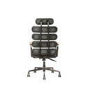 Calan Office Chair, Vintage Black Top Grain Leather Acme