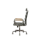 Calan Office Chair, Vintage Black Top Grain Leather Acme