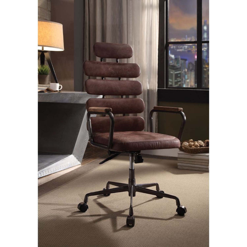 Calan Office Chair, Vintage Whiskey Top Grain Leather Acme