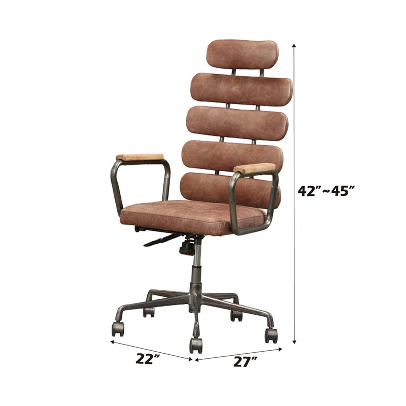Calan Office Chair, Vintage Whiskey Top Grain Leather Acme