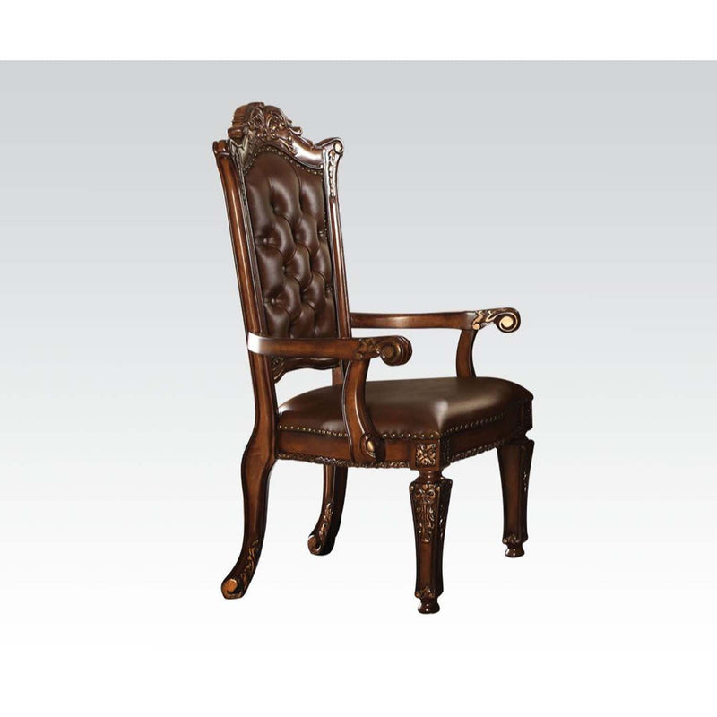 Vendome Executive Office Chair, Faux Leather & Cherry Finish Acme