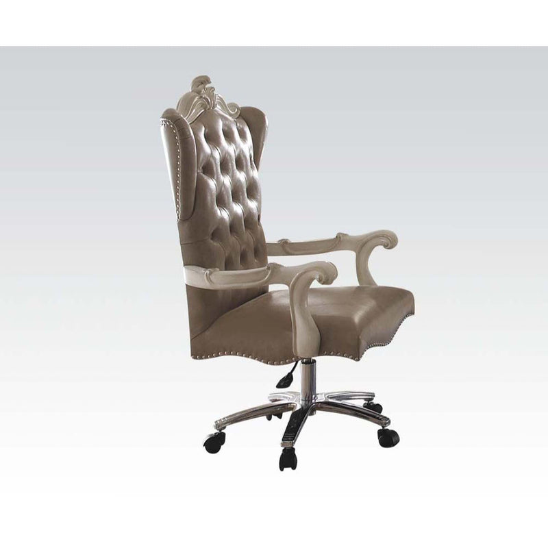 Versailles Executive Office Chair, Vintage Gray Faux Leather Acme