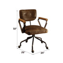 Hallie Office Chair, Vintage Whiskey Top Grain Leather Acme