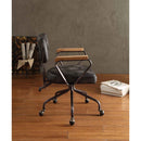 Hallie Office Chair, Vintage Black Top Grain Leather Acme