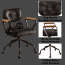 Hallie Office Chair, Vintage Black Top Grain Leather Acme