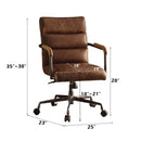 Harith Office Chair, Retro Brown Top Grain Leather Acme