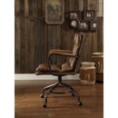 Harith II Office Chair, Vintage Whiskey Top Grain Leather Acme