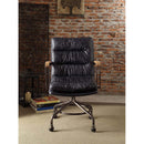 Harith II Office Chair, Vintage Blue Top Grain Leather Acme