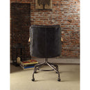 Harith II Office Chair, Vintage Blue Top Grain Leather Acme