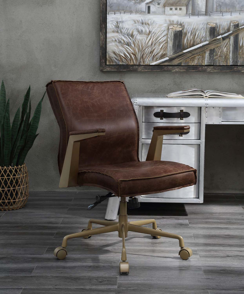 Attica Office Chair, Espresso Top Grain Leather Acme