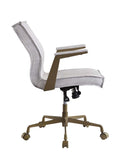 Attica Office Chair, Vintage White Top Grain Leather Acme