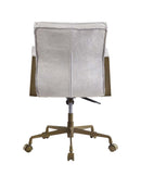 Attica Office Chair, Vintage White Top Grain Leather Acme