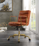 Dudley Office Chair, Rust Top Grain Leather Acme