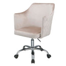 Cosgair Office Chair, Champagne Velvet & Chrome Finish Acme