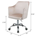 Cosgair Office Chair, Champagne Velvet & Chrome Finish Acme