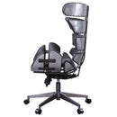 Megan Office Chair, Vintage Black Top Grain Leather & Aluminum Acme