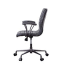 Barack Office Chair, Vintage Black Top Grain Leather & Aluminum Acme