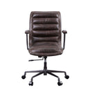 Zooey Office Chair, Distress Chocolate Top Grain Leather Acme